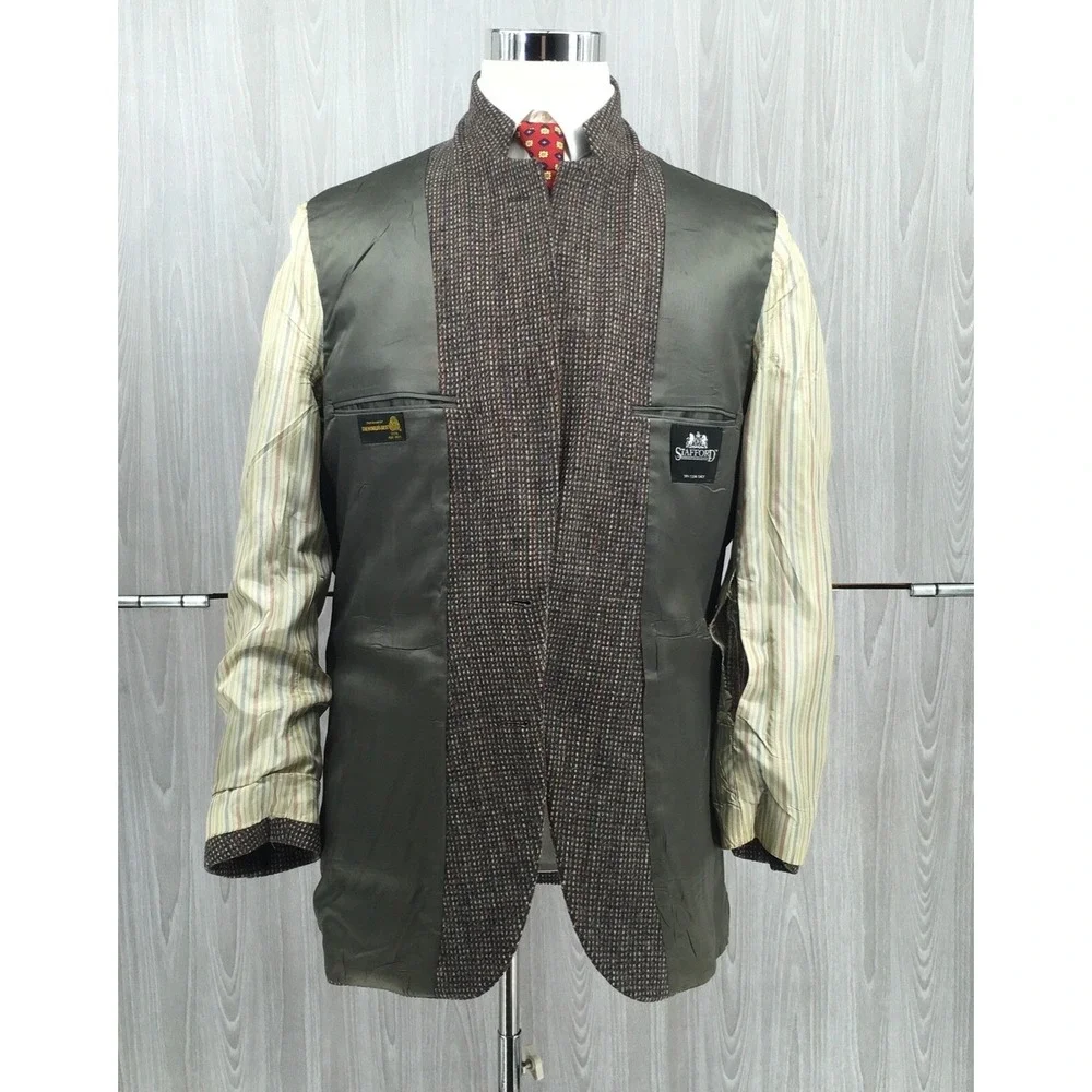 Stafford Men's 100% Wool Blazer 2 Button Sport Coat Size: 43R